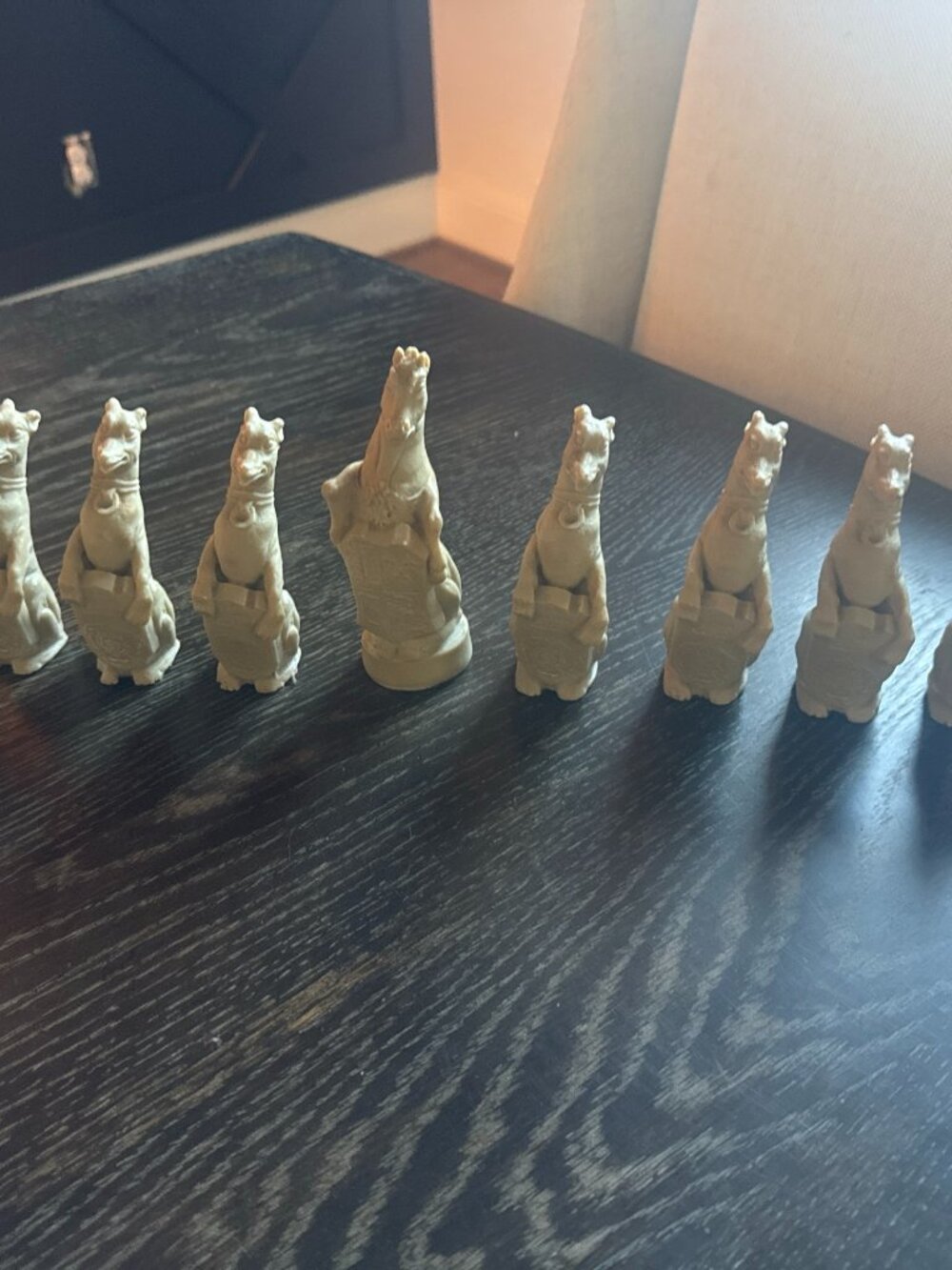 Royal Beasts Chess Pieces Resin Black Cream Heraldic Partial Set Lot of 20
